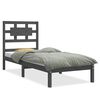 vidaXL Cadru de pat mic single, gri, 75x190 cm, lemn masiv