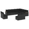 vidaXL Set canapele de grădină, 12 piese, cu perne, negru, poliratan