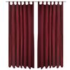 Draperii micro-satin cu bride, 140 x 175 cm, bordo, 2 buc.