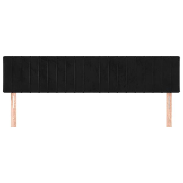 vidaXL Tăblii de pat, negru, 180x5x78/88 cm, catifea