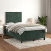 vidaXL Pat box spring cu saltea, verde &icirc;nchis, 120x200 cm, catifea