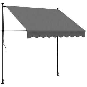 vidaXL Copertină retractabilă, antracit, 200x150 cm, țesătură și oțel