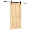 vidaXL Ușă glisantă Natural și Negru 100 x 210 cm Lemn de Pin Solid