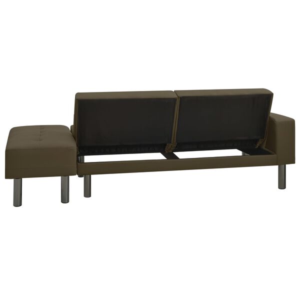 vidaXL Canapea extensibilă, maro, piele ecologică