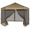 vidaXL Foișor pop-up hexagonal pereți laterali 3,6x3,1 m taupe 220g/m&sup2;