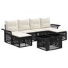 vidaXL Set de canapele pentru grădină 7 buc. Negru și Alb crem