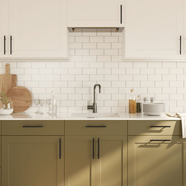 vidaXL Mânere de dulap, 10 buc., negru, 128 mm, oțel inoxidabil