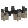 vidaXL Set mobilier de grădină cu perne, 7 piese, gri, poliratan