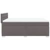 vidaXL Pat box spring cu saltea, gri, 140x190 cm, piele ecologică
