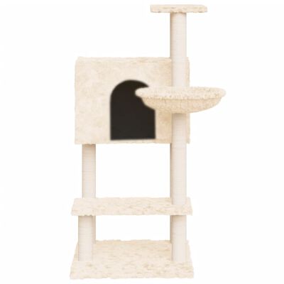 vidaXL Ansamblu de pisici cu stâlpi din funie de sisal, crem, 108,5 cm