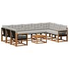 vidaXL Set de canapele de exterior 10 buc. Natural și Gri deschis