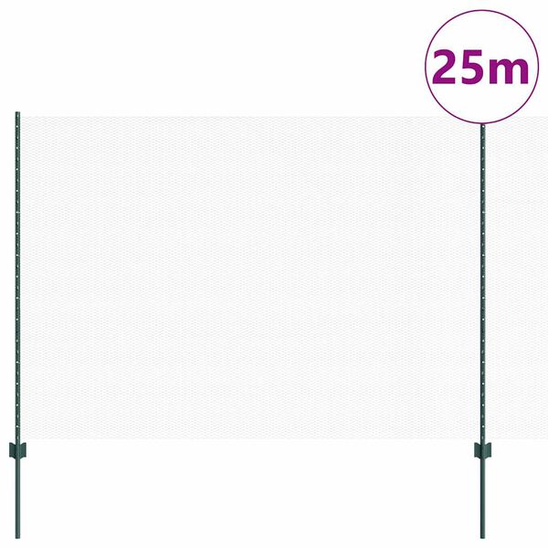 vidaXL Gard cu St&acirc;lp Verde 1,6 x 25 m Oțel și PVC