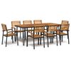 vidaXL Set mobilier de grădină, 9 piese, lemn masiv de acacia și metal