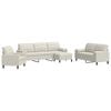 vidaXL Set de canapele cu perne/rulouri, 4 piese, crem, catifea