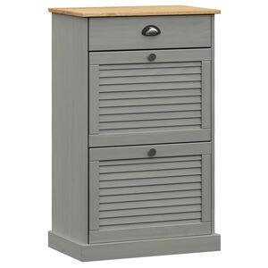 vidaXL Dulap de pantofi VIGO, 60x35x96 cm, gri, lemn masiv de pin