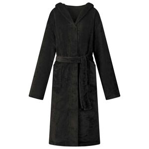 vidaXL Robe cu glugă Negru m Flanelă