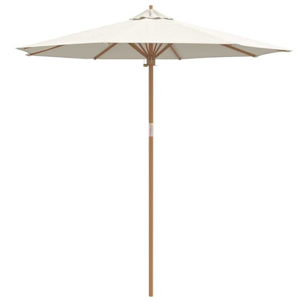 vidaXL Parasol de Grădină Alb crem &Oslash; 270 x 260 cm Bambus