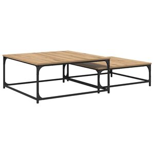 vidaXL Masă de cafea 2 buc. Stejar Artizanal 80 x 80 x 35 cm
