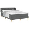 vidaXL Pat cu arcuri cu headboard Gri &icirc;nchis 160 x 200 cm țesătură