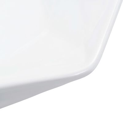 vidaXL Chiuvetă de baie, alb, 41 x 36,5 x 12 cm, ceramică