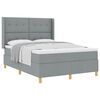 vidaXL Pat cu arcuri cu headboard Gri deschis 140 x 190 cm țesătură