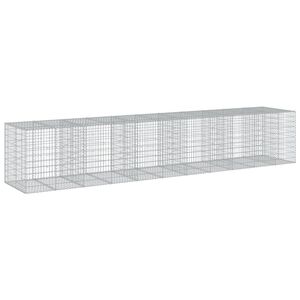vidaXL Coș gabion cu capac, 550x100x100 cm, fier galvanizat