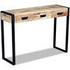 vidaXL Masă consolă cu 3 sertare, lemn masiv mango, 110x35x78 cm