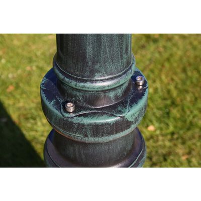 vidaXL Stâlp lampă grădină 2 brațe verde închis/negru 230 cm aluminiu