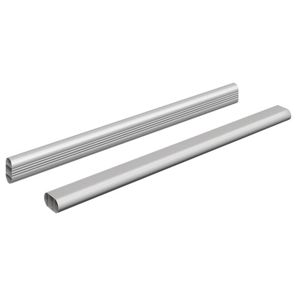 vidaXL Șină pentru dressing 2 pcs Argintiu 764 x 15 x 29 mm