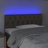 vidaXL Tăblie de pat cu LED, gri taupe, 90x7x78/88 cm, textil