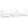vidaXL Set canapea de grădină, 6 piese, alb, lemn masiv pin