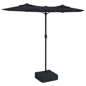 vidaXL Umbrelă de grădină cu două capete, negru, 316x145 cm