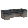 vidaXL Set canapele de grădină, 7 piese, cu perne, gri, poliratan