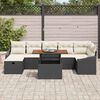 vidaXL Set de canapele pentru grădină cu pernă 8 pcs Negru Rattan poli