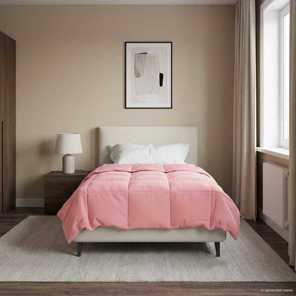 vidaXL Duvet complet pe tot parcursul anului Patos Roz 135 x 200 cm