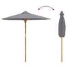 vidaXL Parasol de Grădină Gri &icirc;nchis &Oslash; 270 x 260 cm Bambus