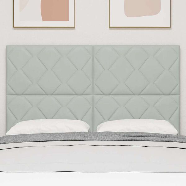 vidaXL Tăblie cap cu headboard Gri deschis 144 cm Catifea