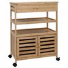 vidaXL Cărucior de bucătărie cu roți natural 59,5 x 36 x 82 cm Bambus