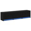 vidaXL Cabinet TV Stejar Negru Lemn prelucrat