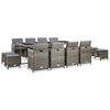 vidaXL Set mobilier de exterior cu perne, 13 piese, gri, poliratan