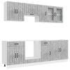 vidaXL Set dulapuri de bucătărie 8 piese &bdquo;Lucca&rdquo; gri beton Lemn