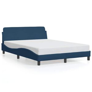 vidaXL Cadru de pat cu tăblie, Dover, albastru, 120x200cm, textil
