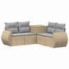 vidaXL Set de canapea 5 buc. Beige și gri deschis Ratan poli și Oțel