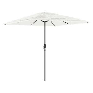 vidaXL Umbrelă soare de grădină st&acirc;lp din oțel, alb 248x248x248cm