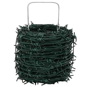vidaXL S&acirc;rma ghimpată, rolă s&acirc;rmă verde, 100 m