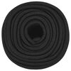vidaXL Fr&acirc;nghie de barcă, negru complet, 14 mm, 25 m, polipropilenă