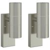 vidaXL Lumină de perete pentru exterior 2 buc. Argintiu 7 x 10 x 22 cm