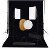 vidaXL Set studio foto cu lumini softbox, fundal și reflector