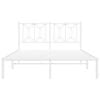 vidaXL Cadru de pat metalic cu tăblie, alb, 140x200 cm
