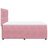 vidaXL Pat box spring cu saltea, roz, 160x200 cm, catifea